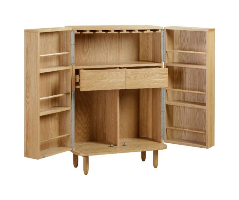 Furniture Link Vermont Oak Drinks Cabinet