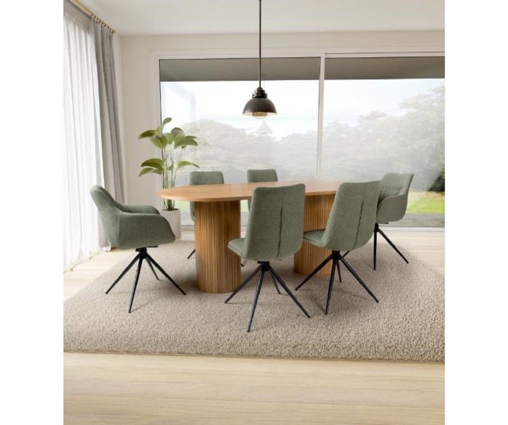 Furniture Link Vermont Oak Oval Dining Table(95cm)
