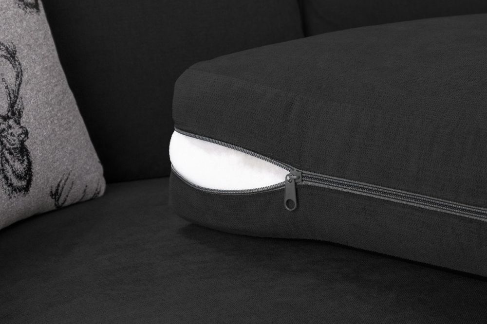 Dukes Scatterback Black Fabric 2 Seater Sofa