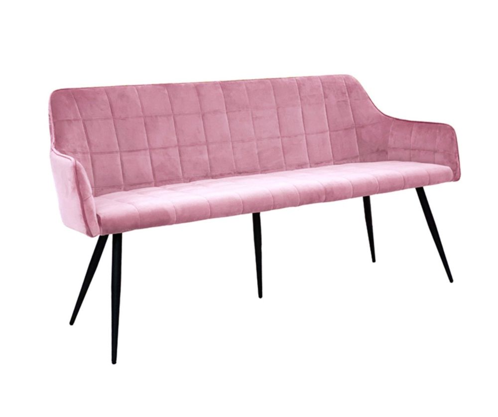 Furniture Link Vienna Blush Velvet Fabric Dining Bench