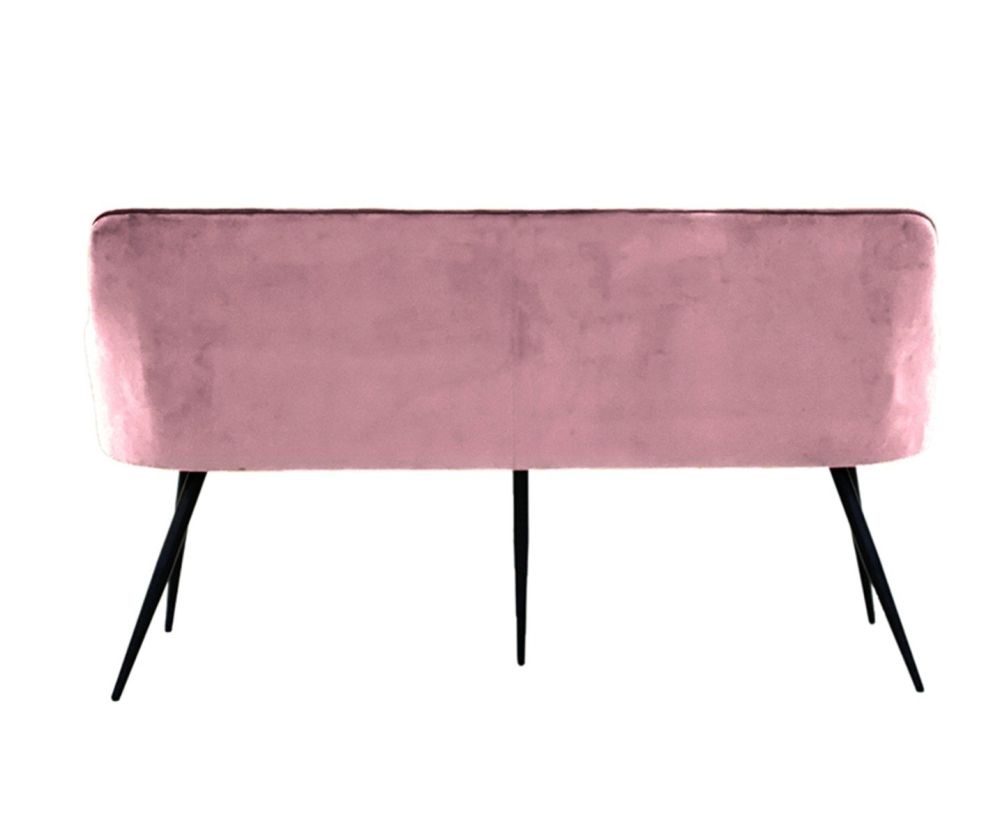 Furniture Link Vienna Blush Velvet Fabric Dining Bench
