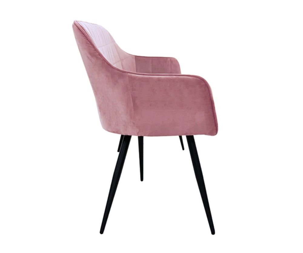 Furniture Link Vienna Blush Velvet Fabric Dining Bench