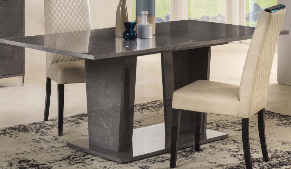 Ben Company Vittoria Grey Trap Italian Dining Chair in Pair