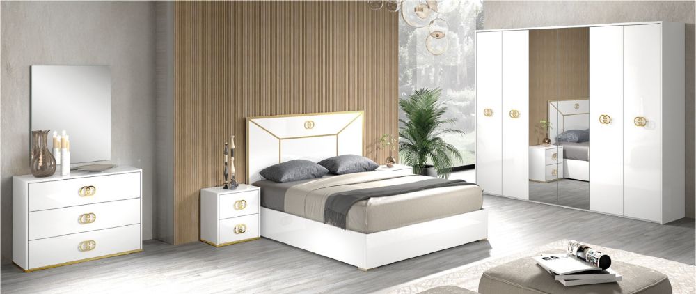 H2O Design Vogue White Italian Dresser Mirror