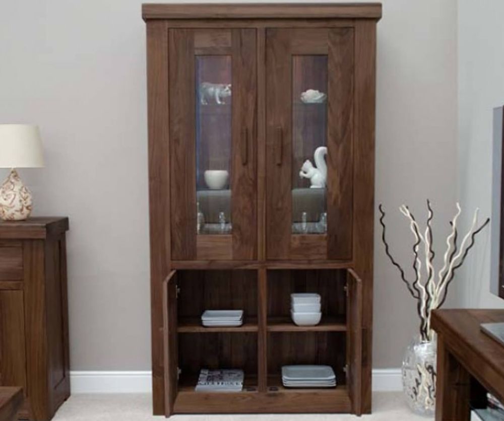 Homestyle GB Walnut 2 Glass Door Display Cabinet
