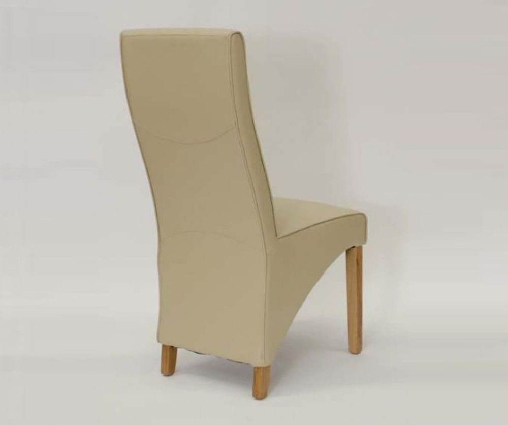 Homestyle GB Wave Bone Matt Bonded Leather Dining Chair in Pair