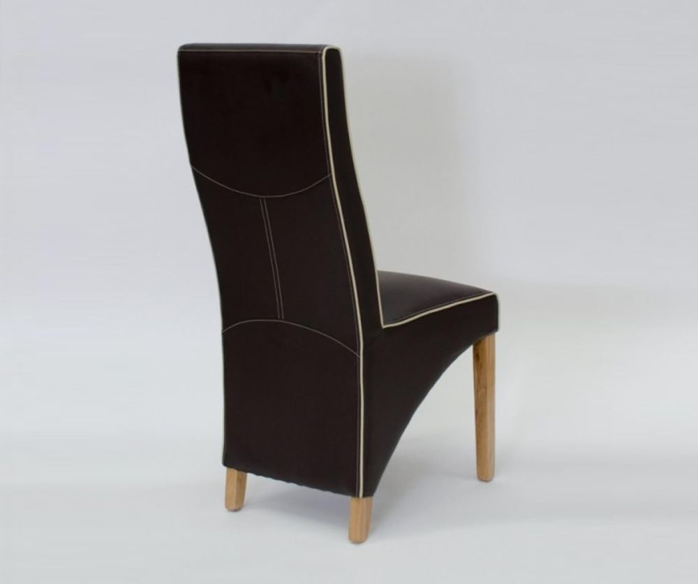 Homestyle GB Wave Coco Bonded Leather Dining Chair with Piping in Pair
