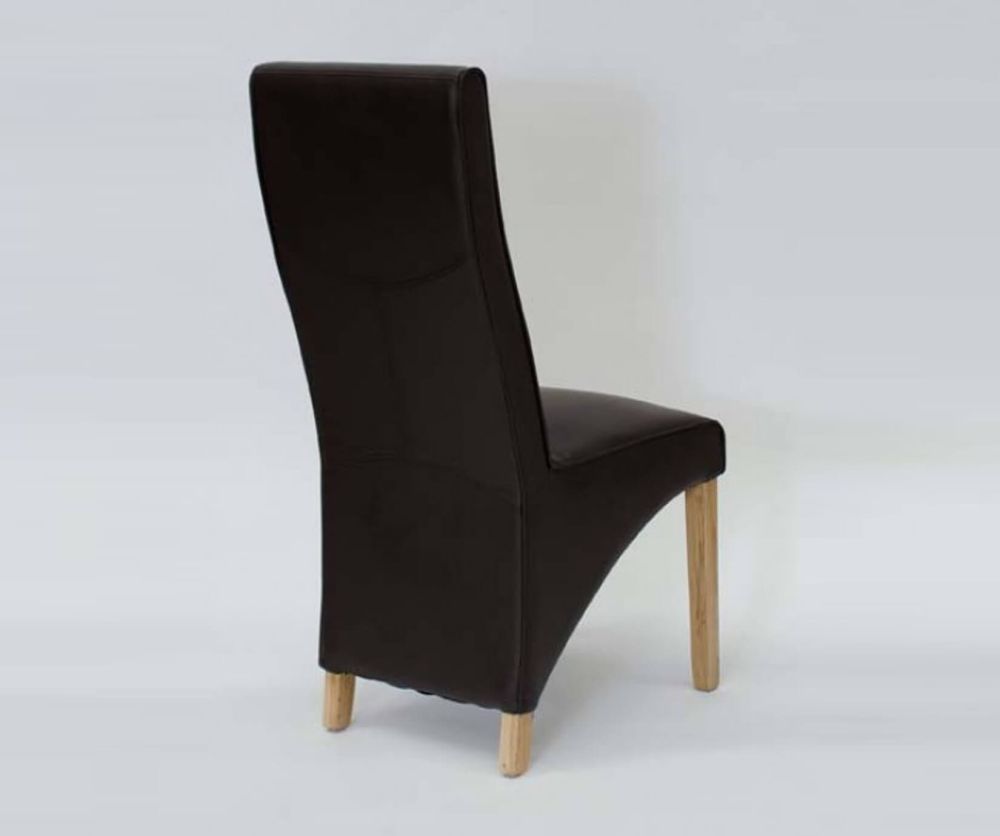 Homestyle GB Wave Coco Matt Bonded Leather Dining Chair in Pair