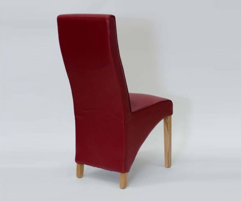 Homestyle GB Wave Ruby Matt Bonded Leather Dining Chair in pair