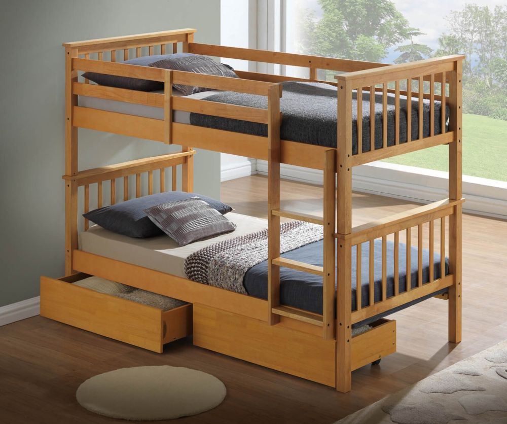Artisan Beech Wooden Bunk Bed Frame