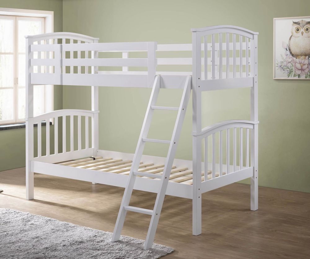 Artisan Wooden White Bunk Bed Frame