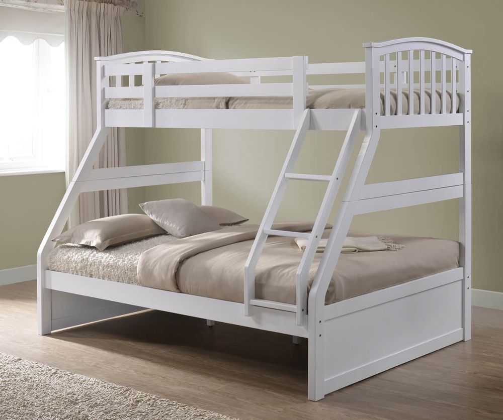 Artisan White Three Sleeper Wooden Bed Frame