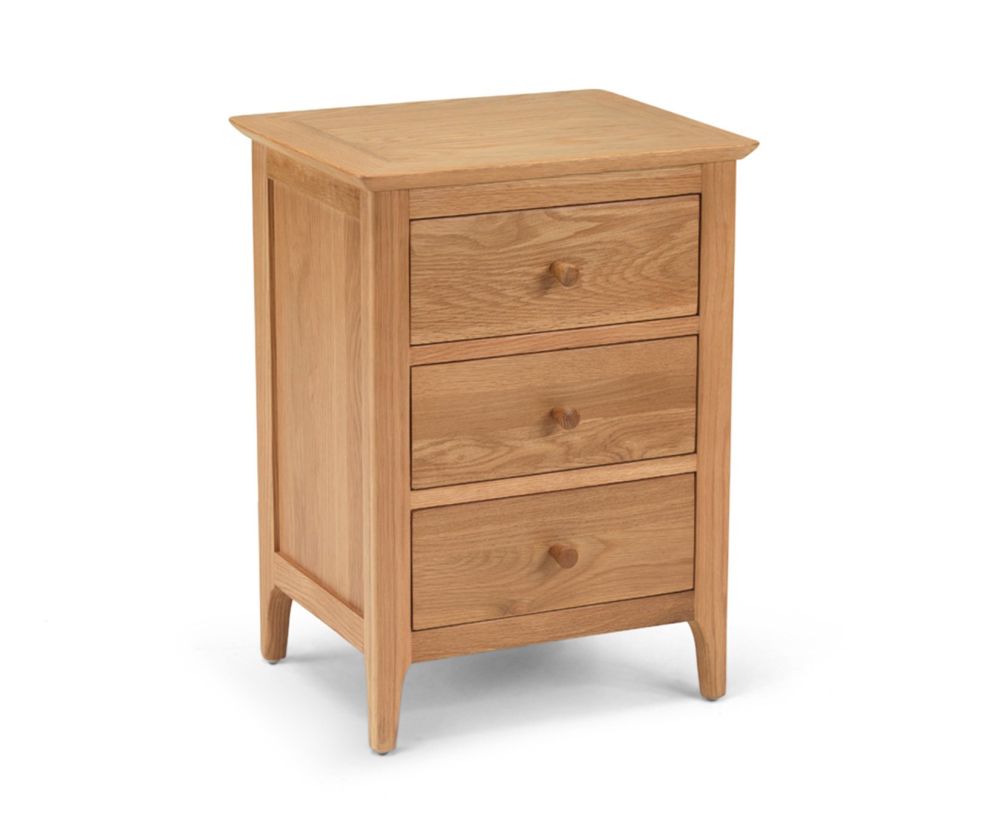 Heritance Corbet Oak 3 Drawer Bedside