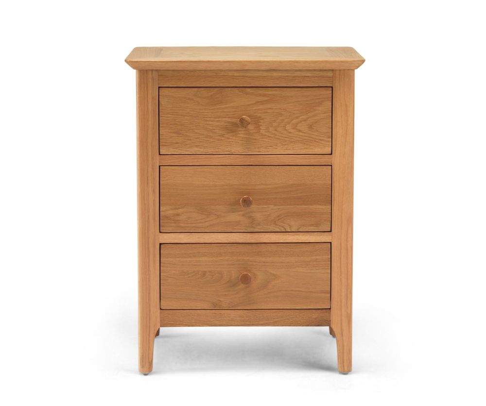 Heritance Corbet Oak 3 Drawer Bedside