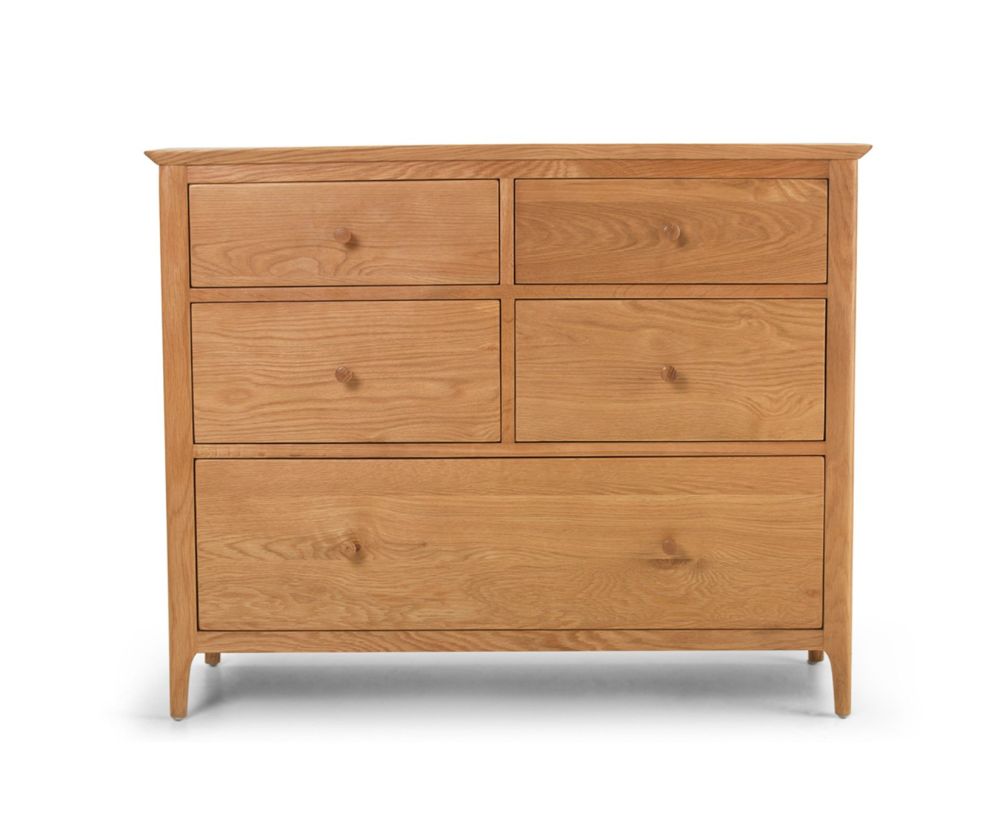 Heritance Corbet Oak 5 Drawer Wide Chest