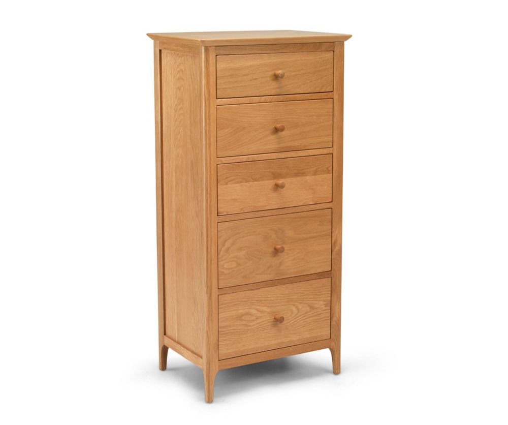 Heritance Corbet Oak 5 Drawer Tall Chest