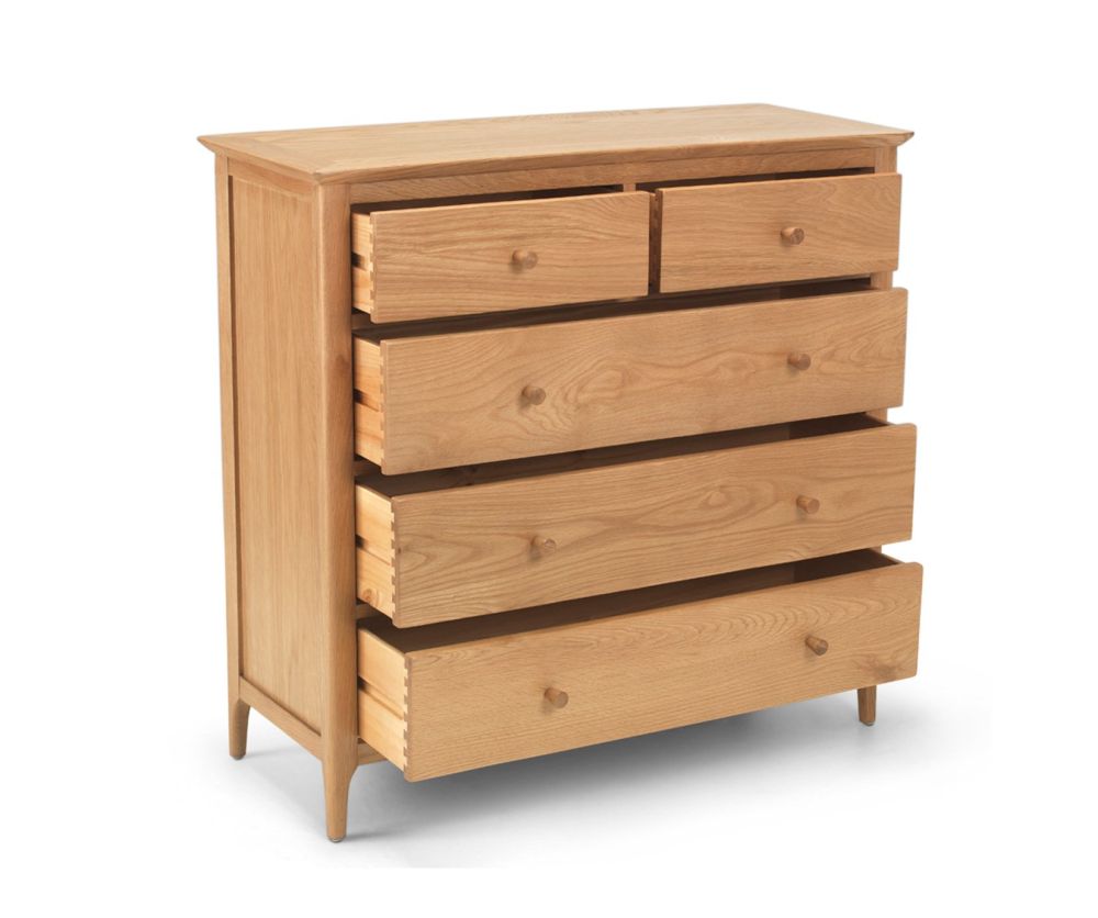 Heritance Corbet Oak 2 Over 3 Drawer Chest 