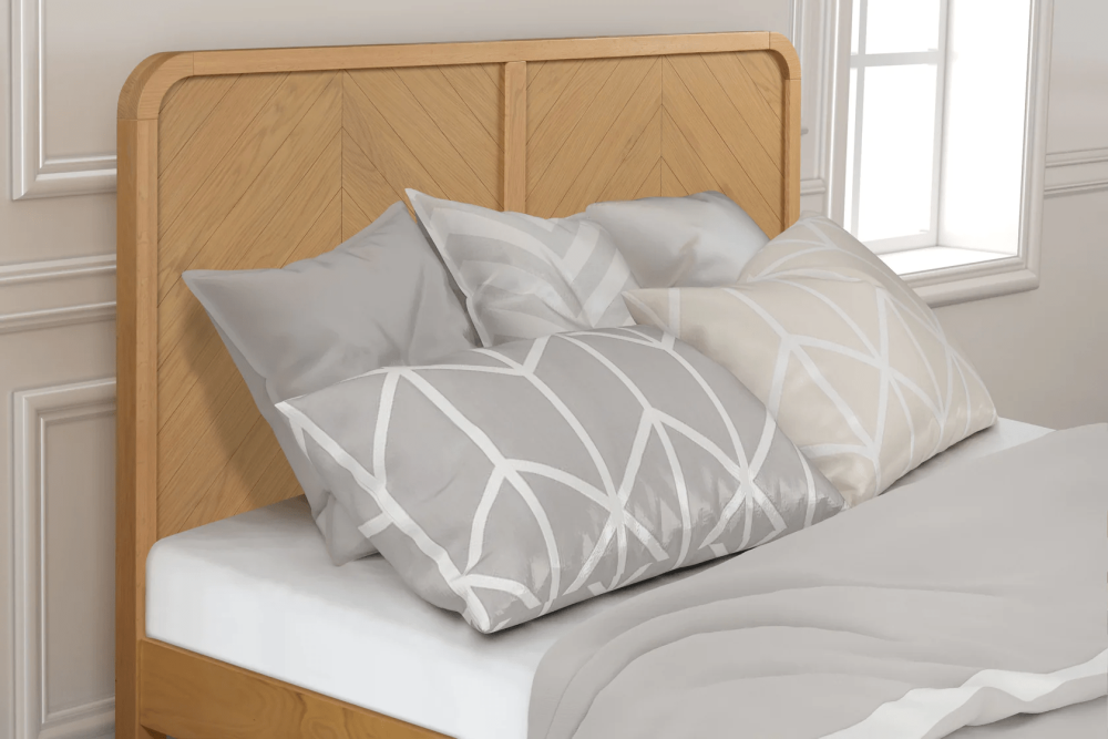 Flintshire Furniture Whelston Herringbone Oak Bed Frame