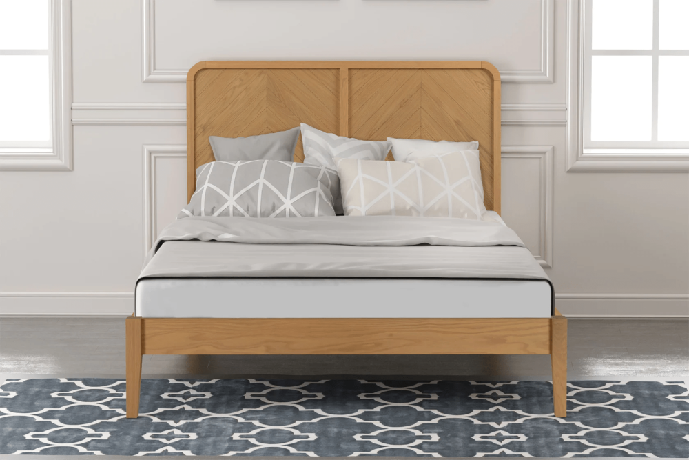 Flintshire Furniture Whelston Herringbone Oak Bed Frame