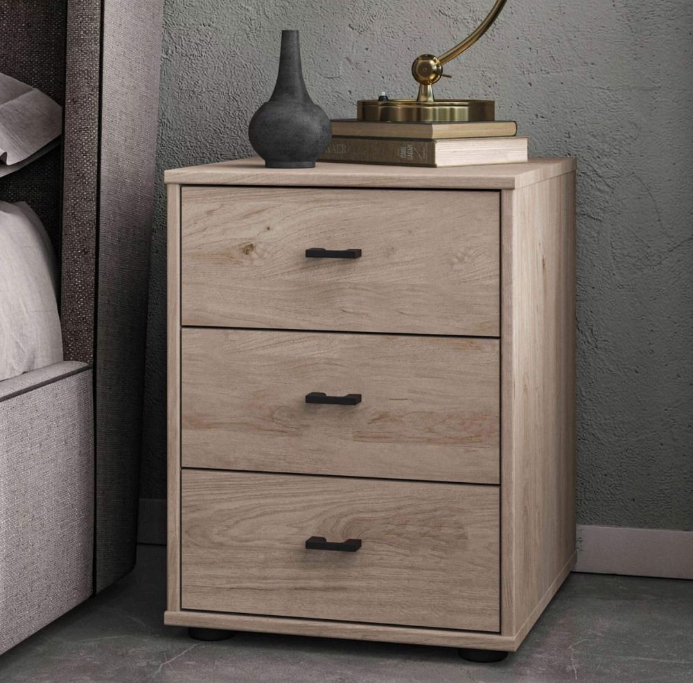 Wiemann Arco Nordic Oak 3 Drawer Bedside