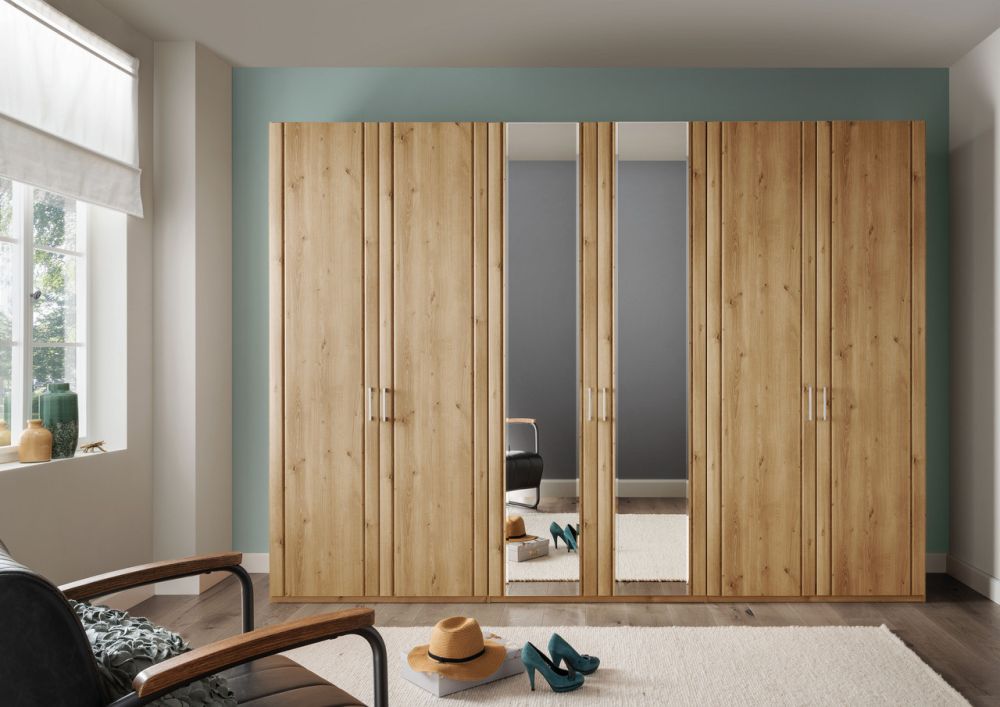 Wiemann Mainau 2 Wooden and Mirror Hinged Door Wardrobe– H216cm