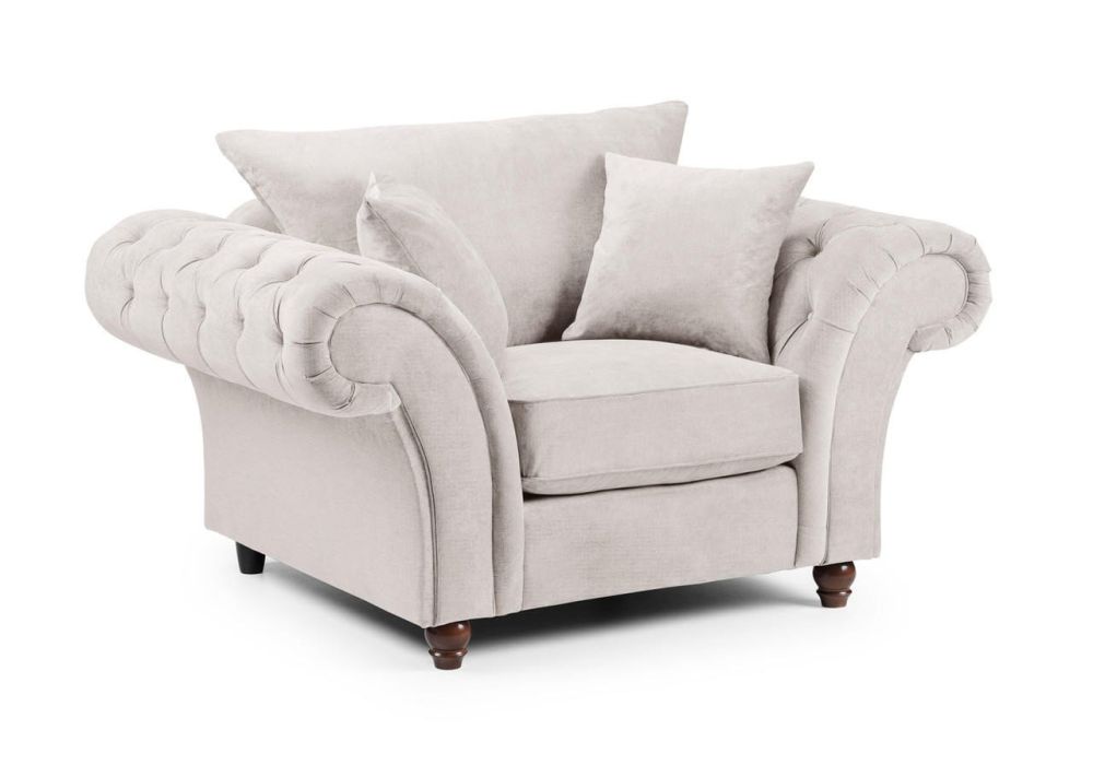 Mossley Fullback Stone Fabric Armchair