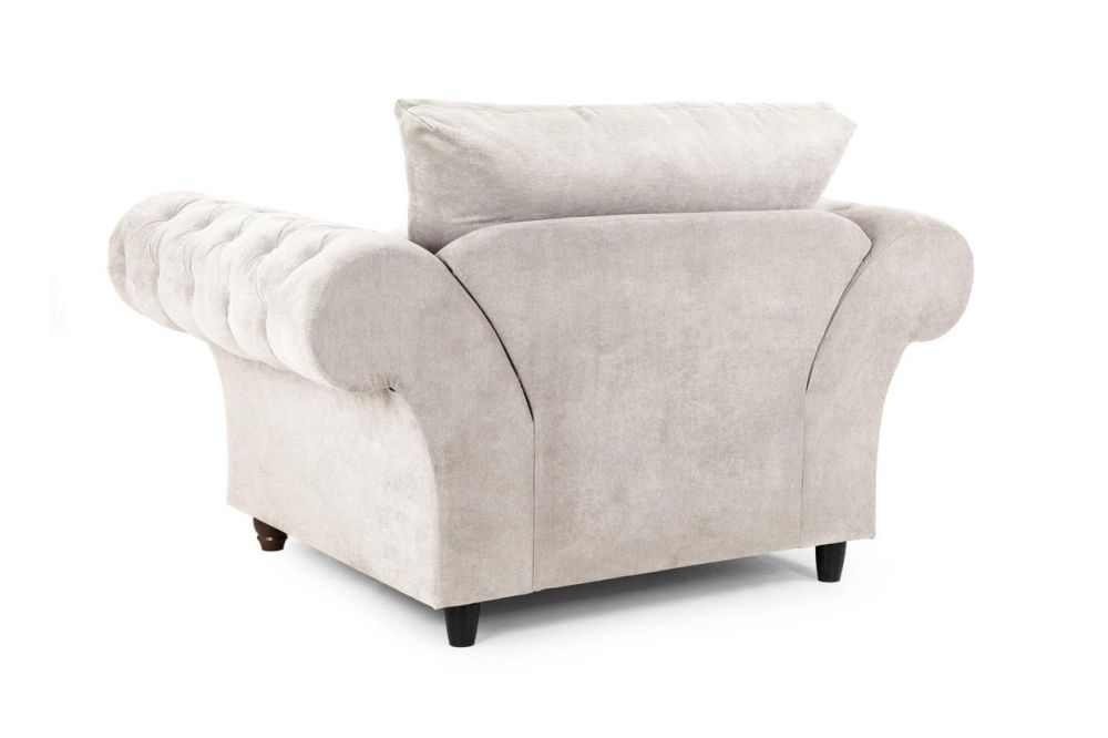 Mossley Fullback Stone Fabric Armchair