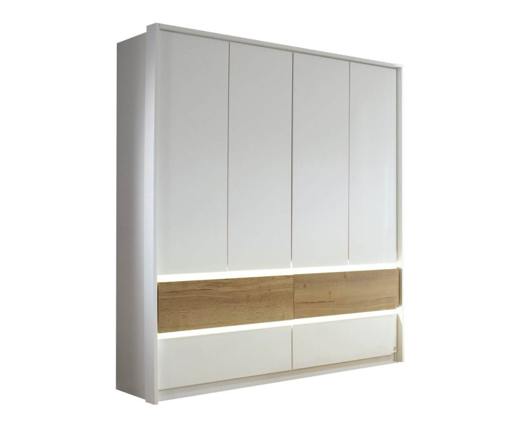 Rauch Winnipeg Alpine White 5 Door 6 Drawer Combi Wardrobe