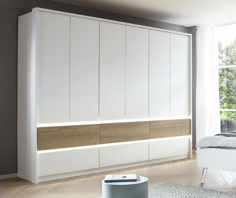 Rauch Winnipeg Alpine White 6 Door 6 Drawer Combi Wardrobe