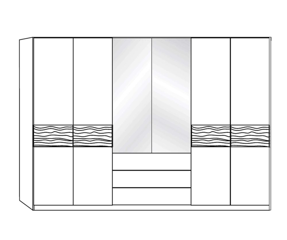 Wiemann Amalfi Combi Wardrobe with Cross Trims in Structure Nature