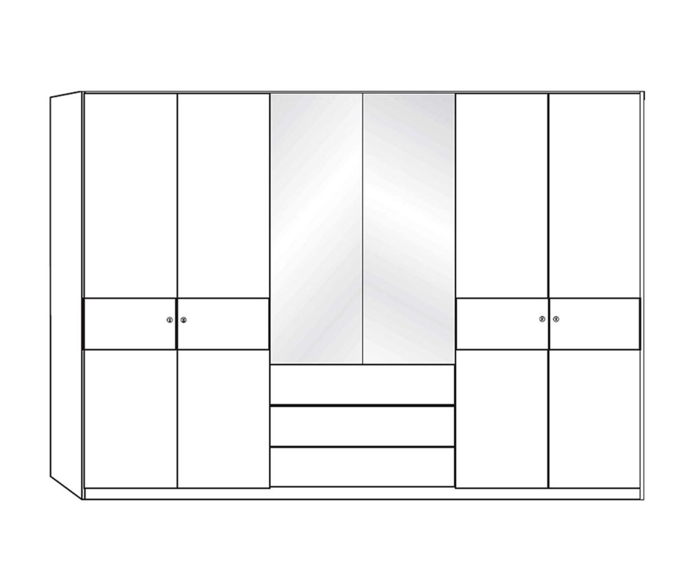 Wiemann Amalfi Wooden and Mirror Door Combi Wardrobe with Plain Cross Trims