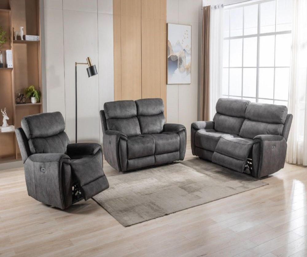 Seville Black Fabric Recliner 3+2+1 Suite