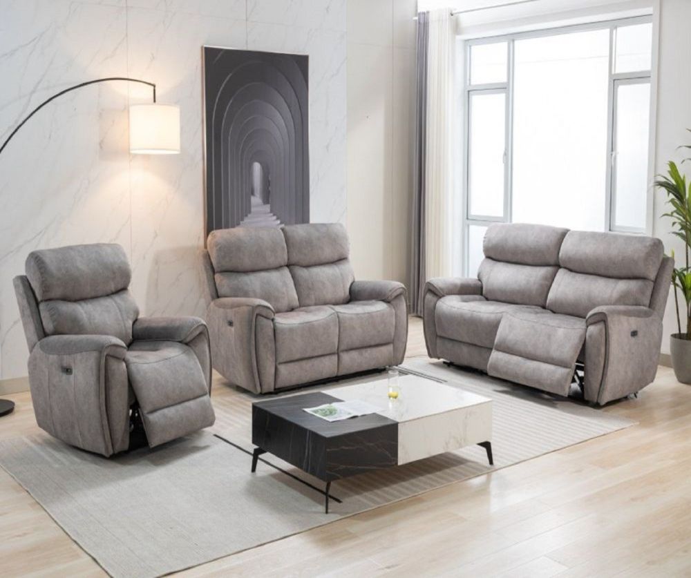 Seville Silver Fabric Recliner 3+2+1 Suite