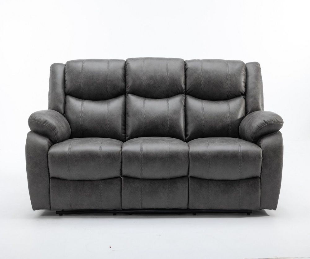 Paris Charcoal Fabric 3 Seater Sofa