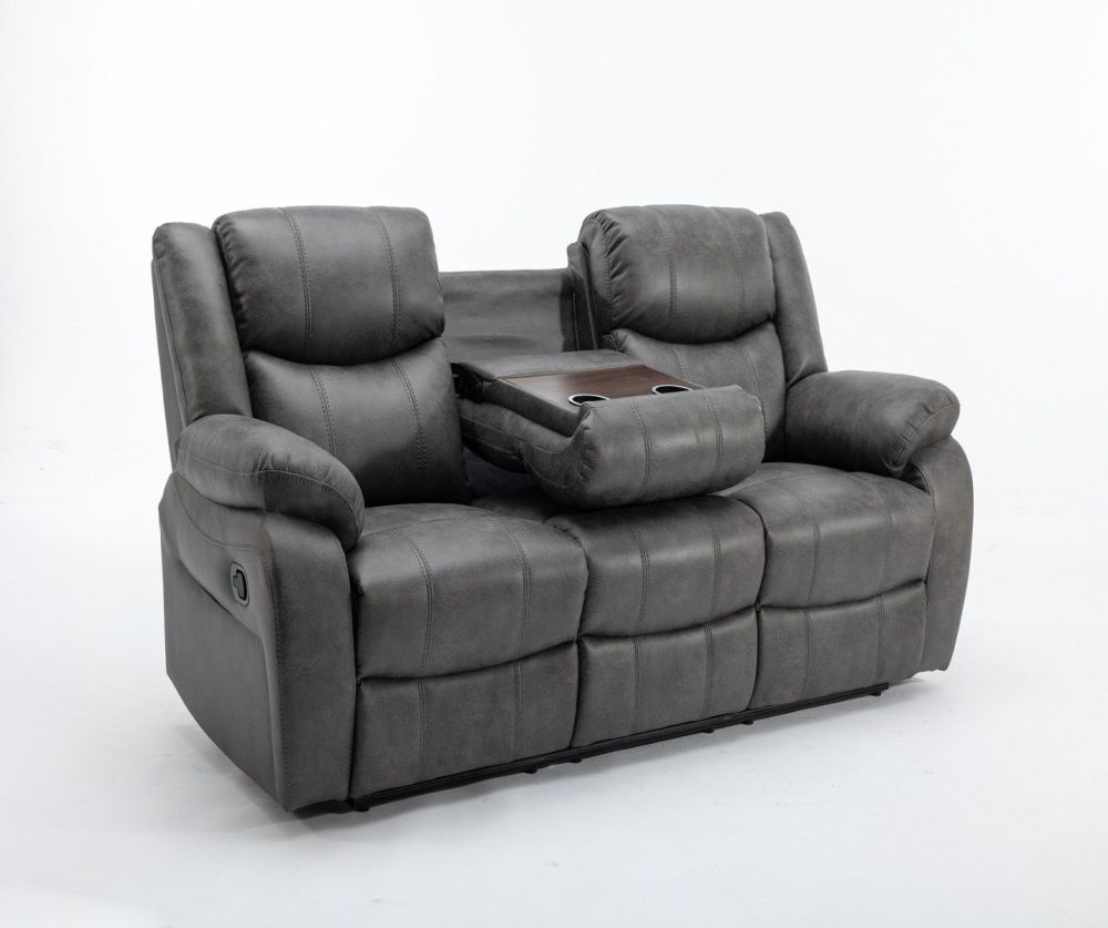 Paris Charcoal Fabric 3 Seater Sofa