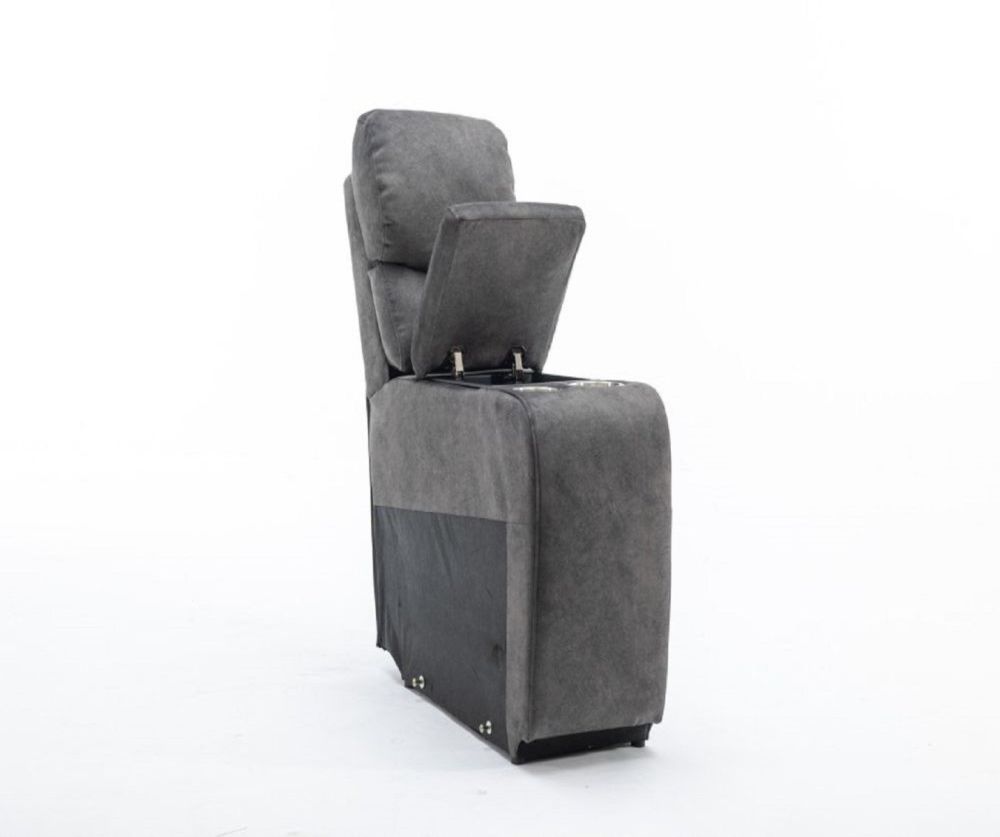 Seville Black Fabric Recliner Console Unit