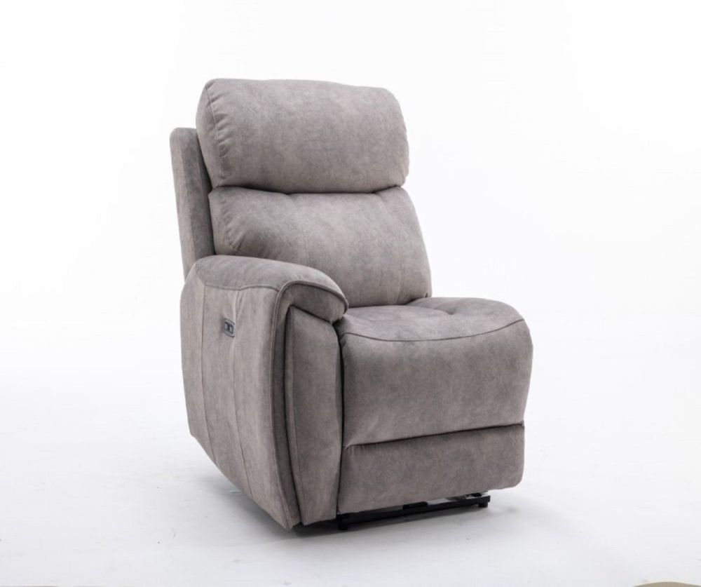 Seville Silver Fabric Recliner 1 Arm 1 Seater Sofa