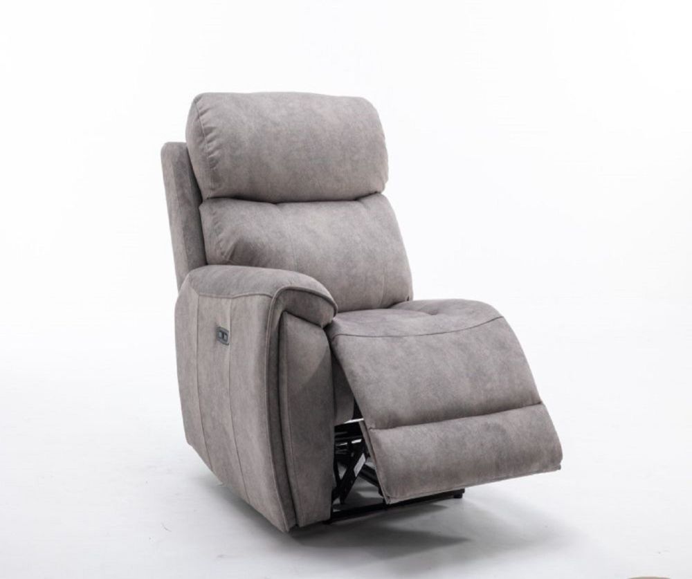 Seville Silver Fabric Recliner 1 Arm 1 Seater Sofa