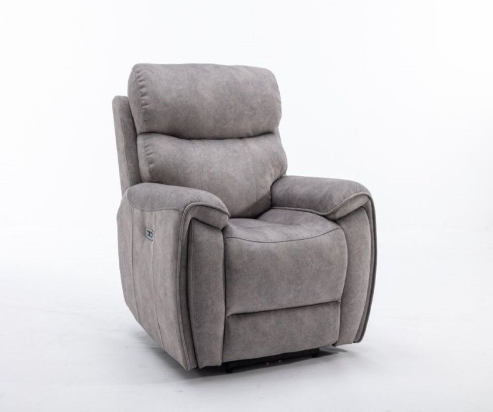 Seville Silver Fabric Recliner Armchair