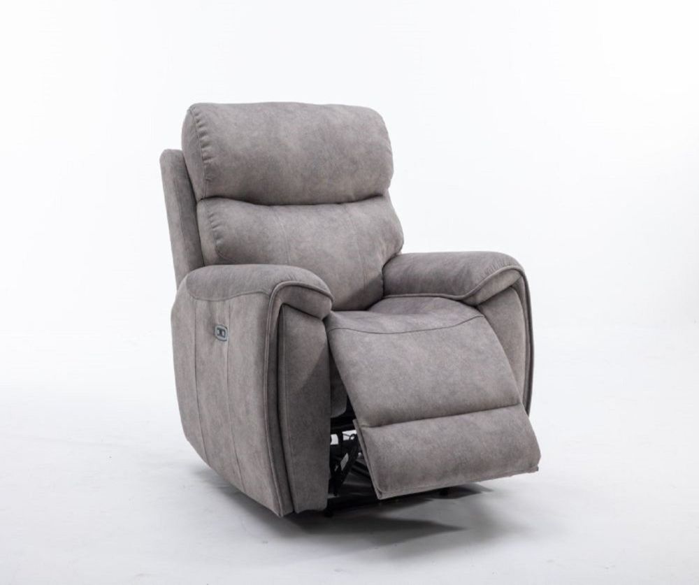 Seville Silver Fabric Recliner Armchair