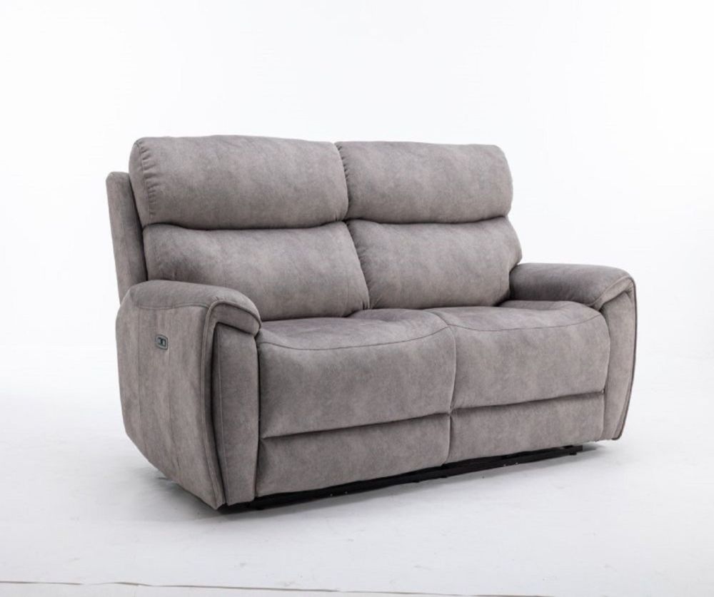 Seville Silver Fabric Recliner 3 Seater Sofa
