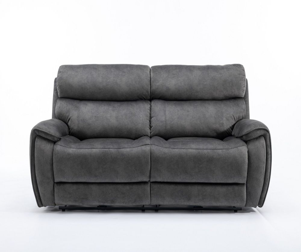 Seville Black Fabric Recliner 3 Seater Sofa