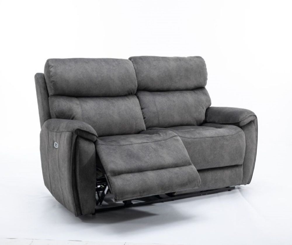 Seville Black Fabric Recliner 3 Seater Sofa