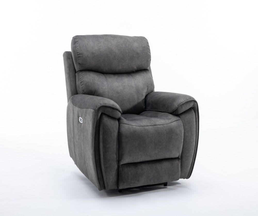 Seville Black Fabric Recliner Armchair