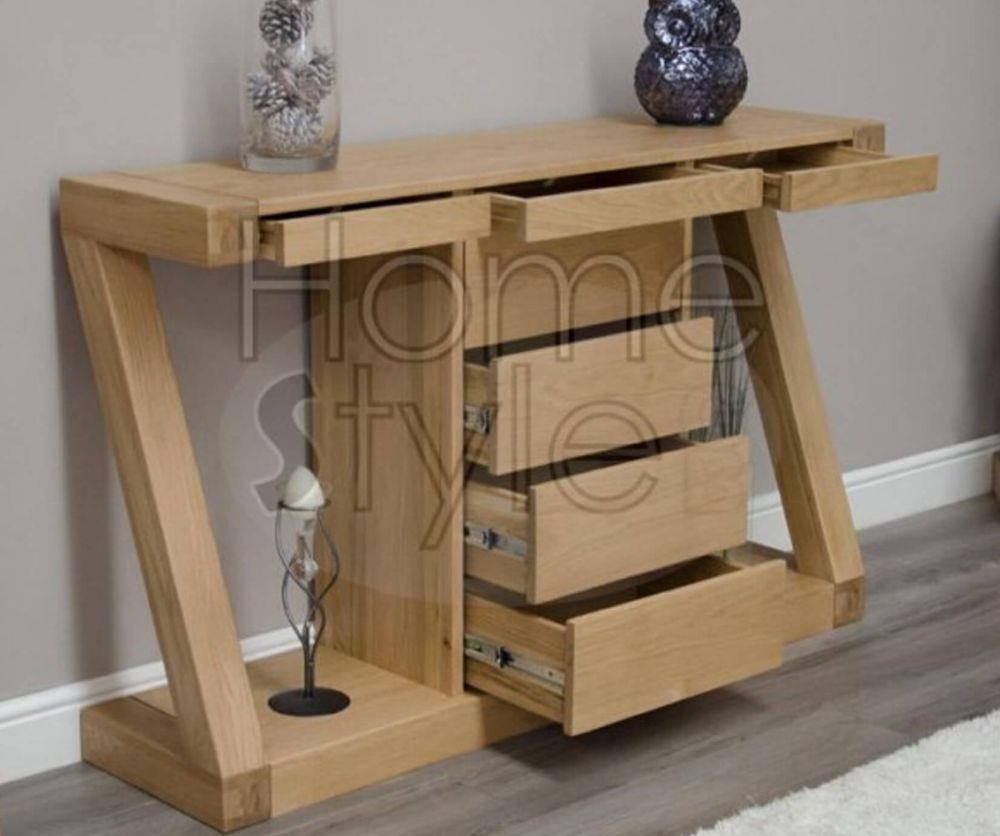 Homestyle GB Z Oak Designer Console Table with Drawer