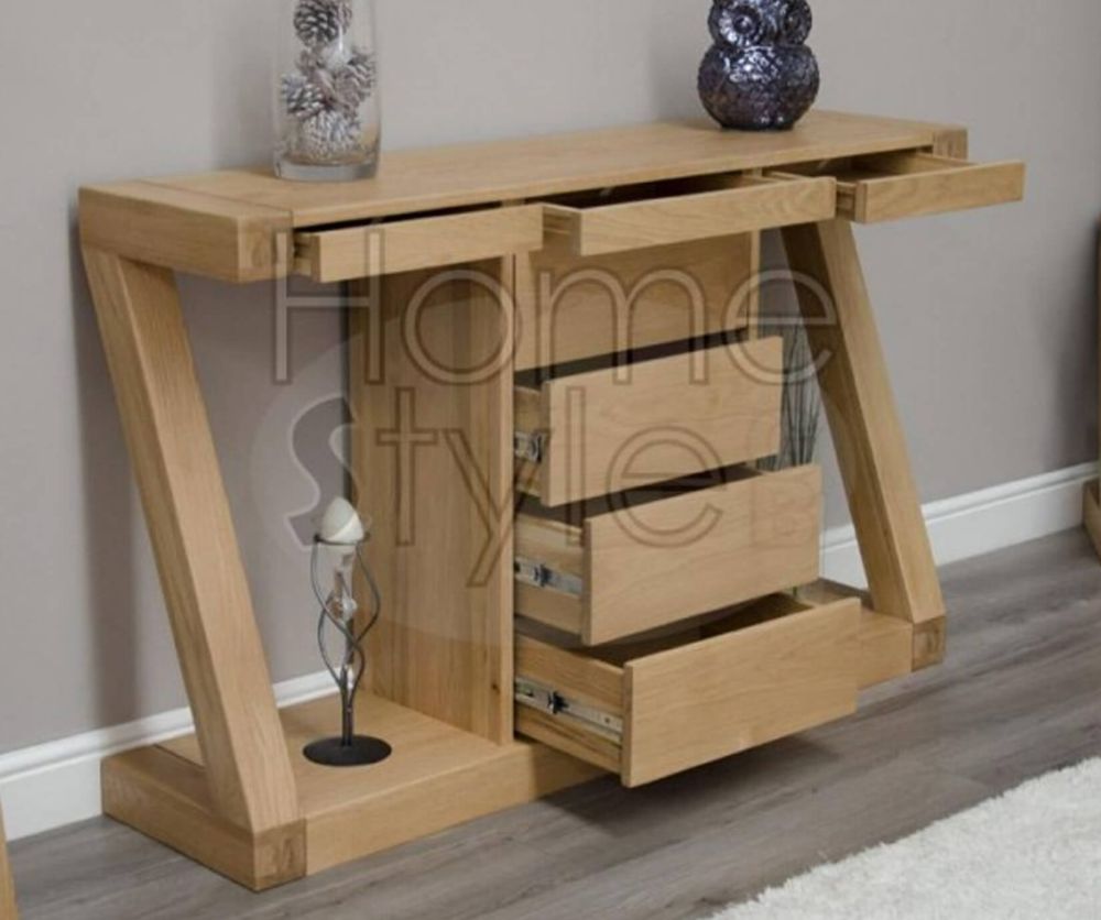 Homestyle GB Z Oak Designer Console Table with Drawer